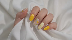 Lemon Daisy Press On Nails | Handmade Yellow Floral Gel Nails