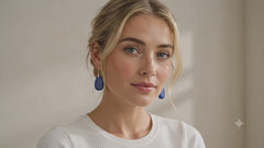 Celestial Lapis Long Drop Earrings